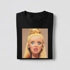 Funny Meme T-Shirt withShocked Doll Face Doll Face Meme Shirt ShortSleeve Tee Trendy, Weird Shirt, Sarcastic, FitCasual Short Sleeve Funny T-shirts for SummerFashion Men&Women's Top for Daily