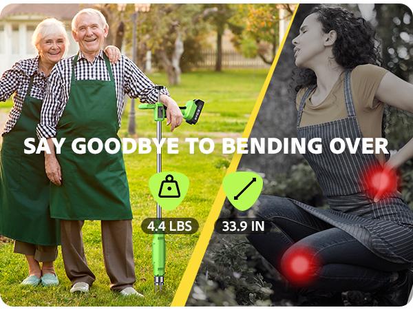 【Flash sale】Electric Weed Puller Tool 21V Battery Powered 2pcs 2000mAh, Heavy Duty 3-Claw Steel Root Weeder Stand-Up Remover Picker Grabber Popper, for Dandelion Lawn Garden Yard EWP001 [SummerVibes ]