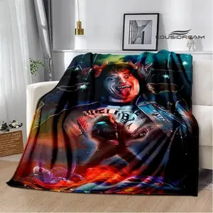 EDDIE MUNSON Printing Flannel Blanket Soft Comfortable for Home Travel Bedding Office Nap Perfect Birthday Gift Housewarming Halloween Christmas Gift