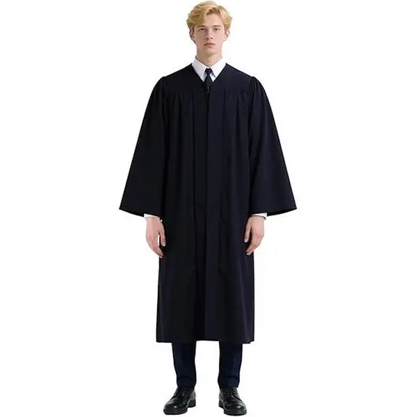 Women's Unisex Matte Choir Robes - Minimalist Plain Basic Full Length Polyester Formal Clothes for Church Choir, High School Ceremony