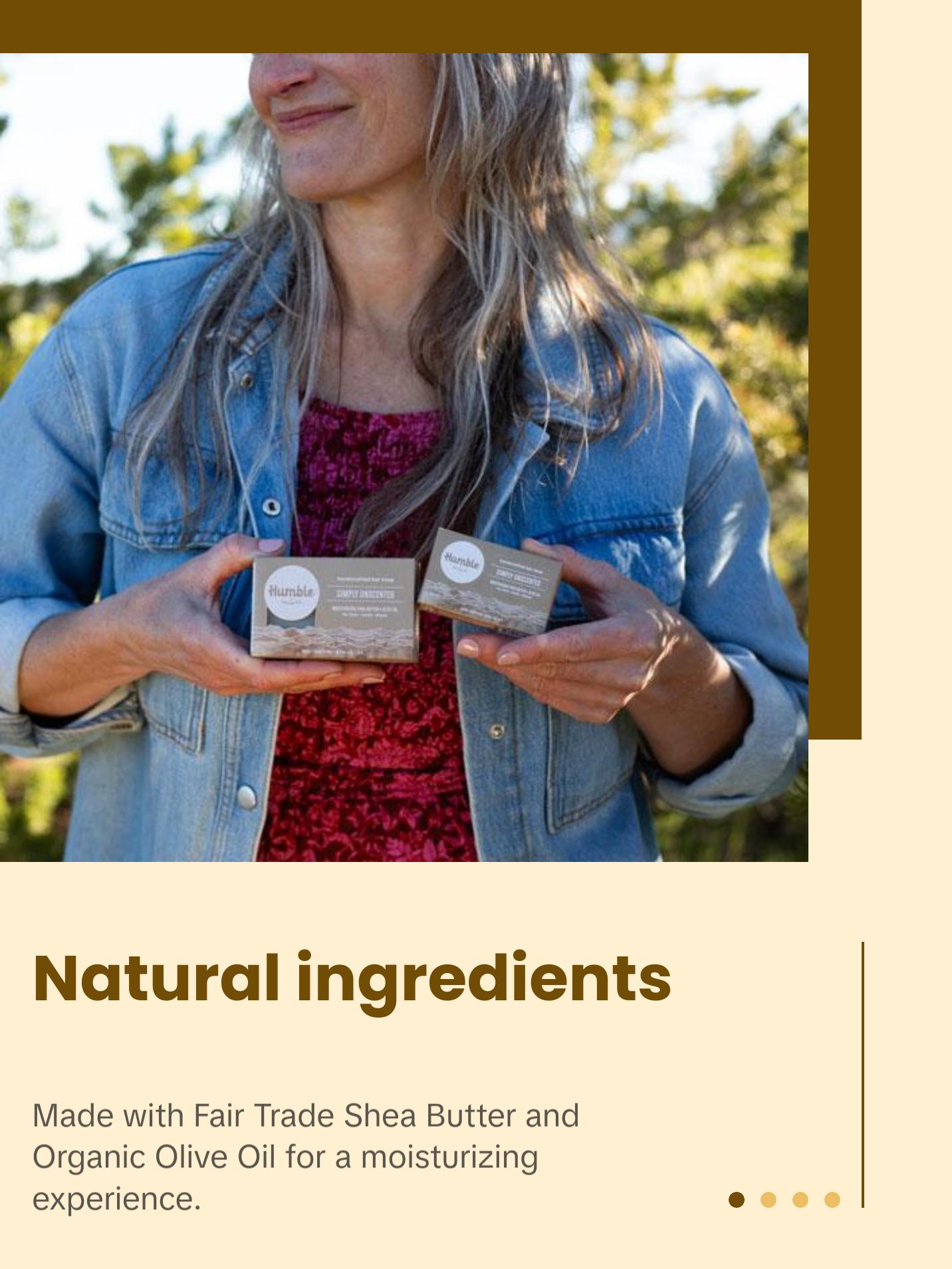 Humble Brands Simply Unscented Bar Soap, Moisturizing & Handcrafted, Vegan 4oz