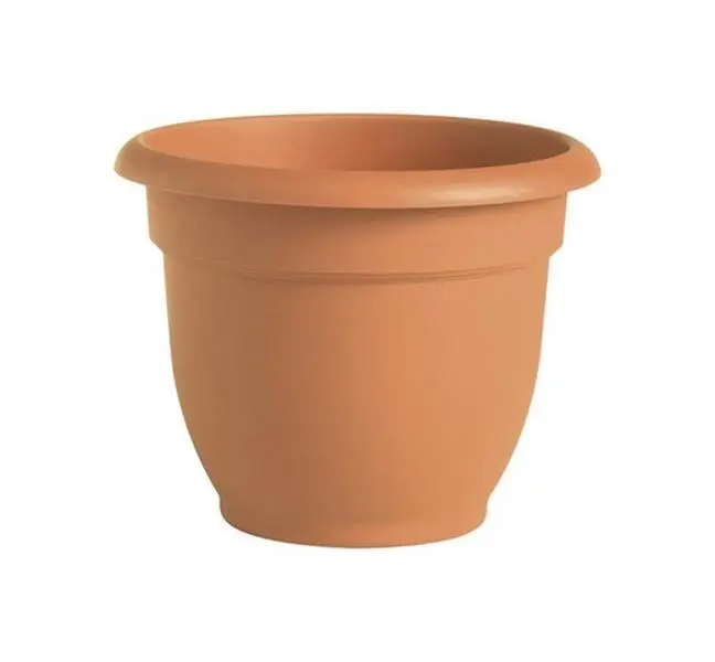 Fiskars 20-56110 10 in. Terracotta Clay Bell Ariana Design Resin Flower Pot - Indoor/Outdoor for Home & Garden Use, Flower Pots & Planters