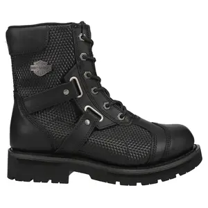 Harley-Davidson Mens Stealth Carbon Leather Lace Up Casual Boots Ankle - Black