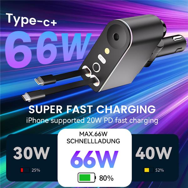 2025 5-in-1 Smart Car  & Aroma Diffuser – Starry Sky Mood Light, Auto-Sensing Fast Charging, Retractable Cable, 3 Signature Scents – The Ultimate Car Upgrade & Gift for Men Starlight USB Charger