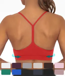 Y Back Sports Bra for Women Low Impact Racerback Workout Bras Sexy Thin Straps Yoga Bras with Removable Pads Y Back Sports Bra for Women Low Impact Racerback Workout Bras Sexy Thin Straps Yoga Bras with Removable Pads