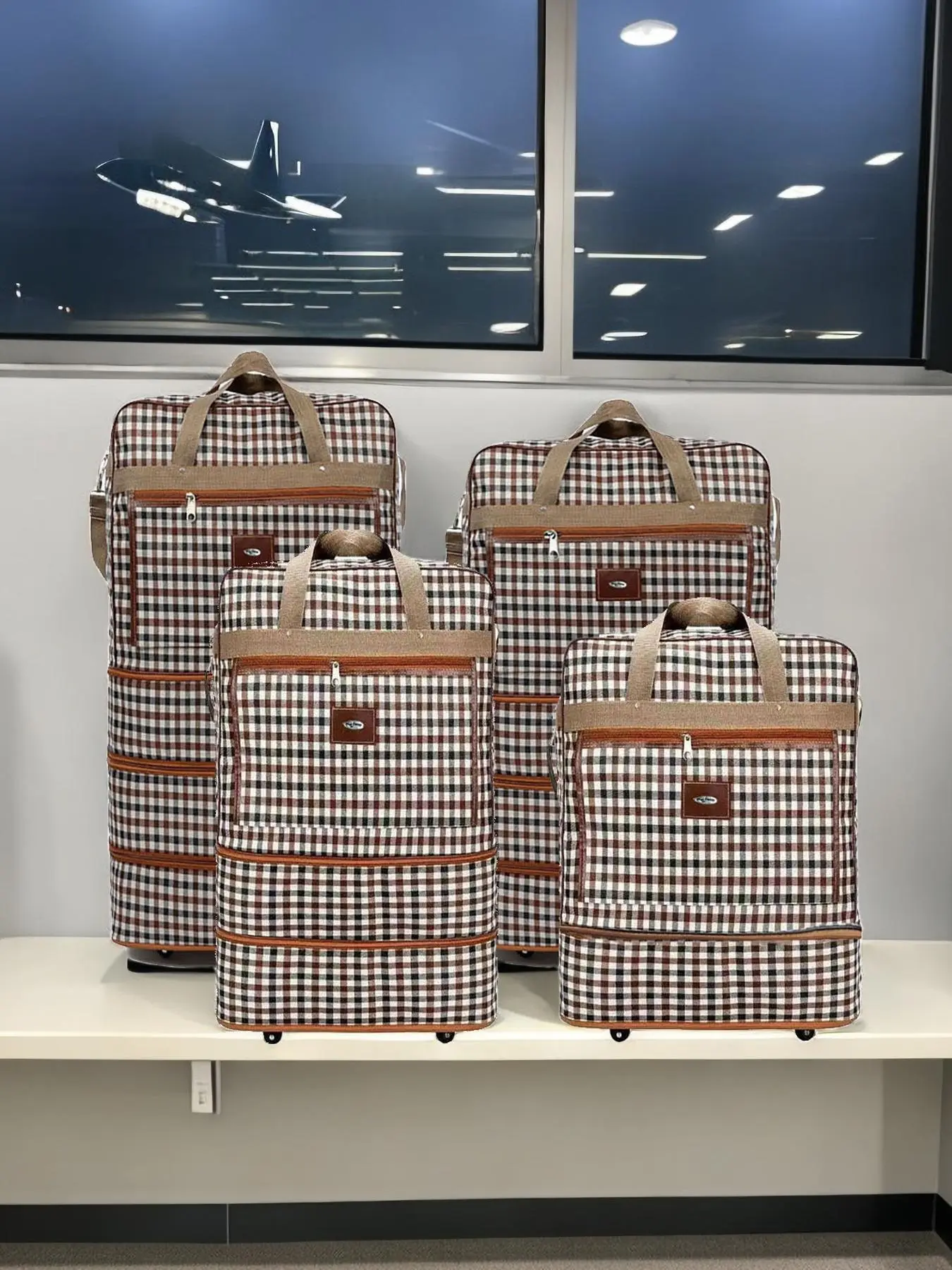 Plaid Pattern Travel Bag, Large Capacity Moving Storage Bag, Business Trip Travel Bag, Travel Organizer for Men & Women, Portable Travel Bag, Travel Essentials Bag, Traveling Bag, Portable Travel Gear, Travel Necessities