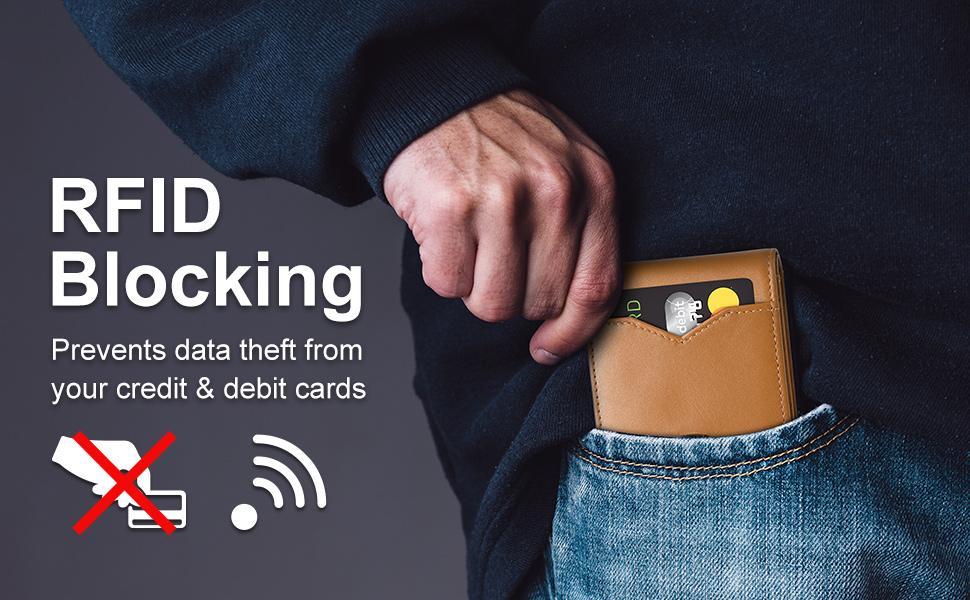GSOIAX RFID Blocking Men's Slim Wallet - Christmas Gifts for Him, Best Gift Ideas for Men