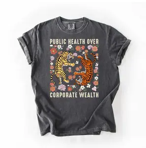 Tiger Boho Public Health Over Corporate Wealth Shirt, Social Justice Anti Oligarchy Activism Anti Fascism Shirt, Resistance