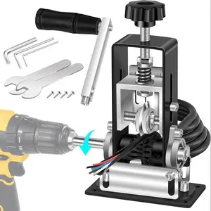 Manual and Electric Drill Operable Wire Stripping Machine, Quick-change Blade Wire Stripper, Heavy-duty Specialty Hand Tool for Scrap Cable Removal and Cutting