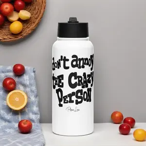 Don't Annoy The Crazy Person Limited Edition 32oz Color Printed Water Bottle