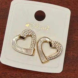 delicate heart stud earrings