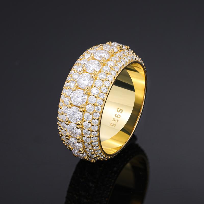 【D1 R60】UCCIYO Fine Jewelry VVS1 Synthetic Moissanite Rings For Men Hip Hop Pave Setting S925 Sterling Silver Rings Hip Hop Jewelry Engagement Wedding Bands