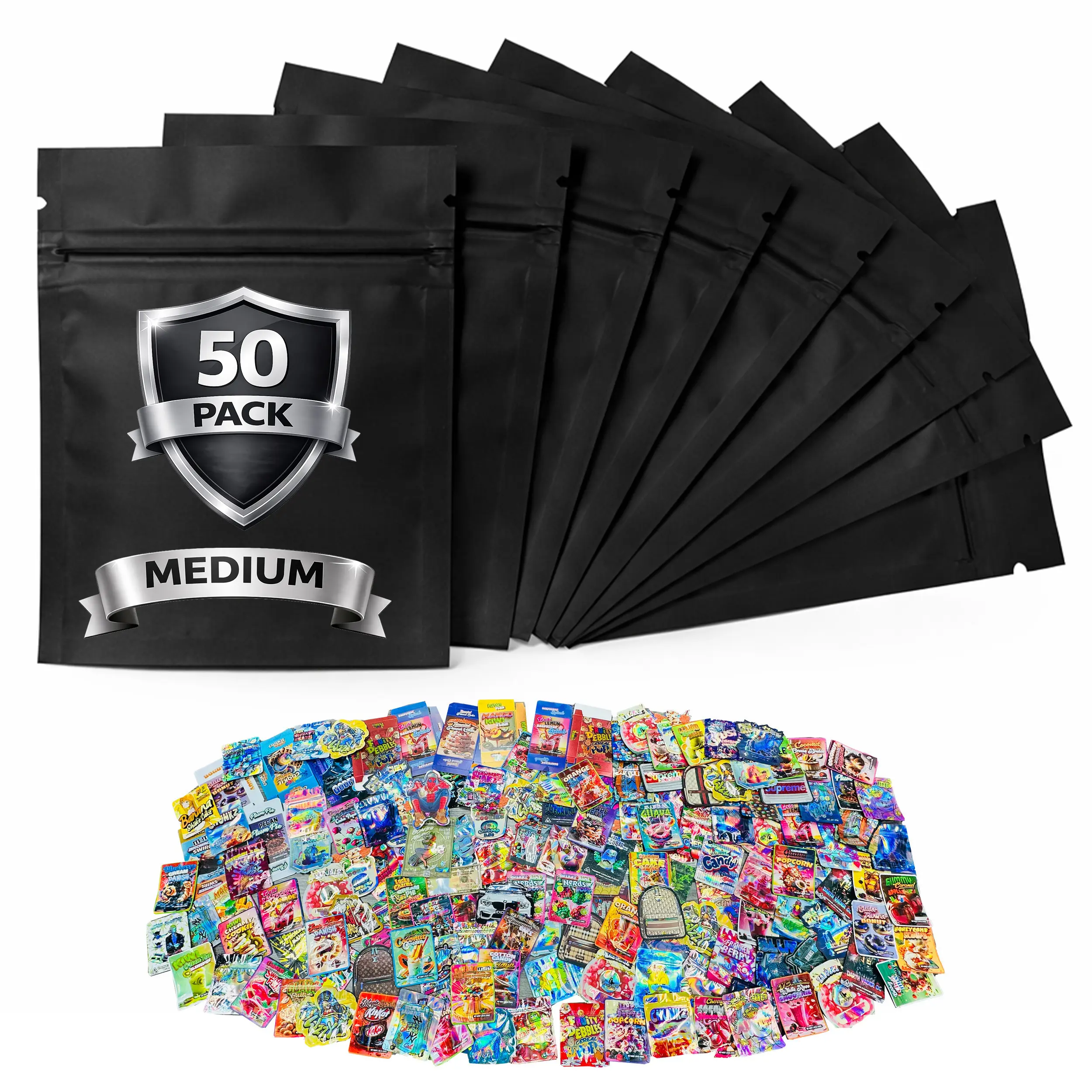 50 Pack Medium (4” x 6.25”) Assorted Decorative Storage Organizers