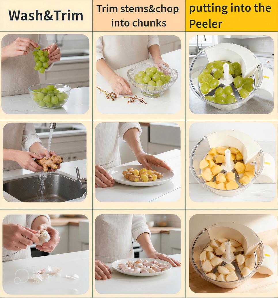 [Shop]Potato&Garlic Peeling Machine,Small Fruit Plum Garlic Peeler Machine,Automatic Peeling Tool, Rechargeable Home Kitchen Aid Peeler, Peel skin Smart Fruit Machines Durable Vegetable Slicer Durable,Cream White Utensils,New Year, Holiday,gift