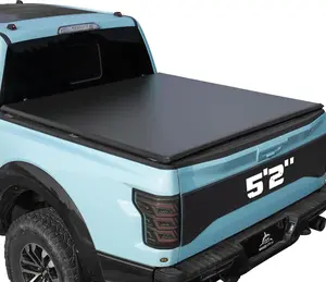 Truck Bed Tonneau Cover Compatible with Chevy Colorado & GMC Canyon 2015 2016 2017 2018 2019 2020 2021 2022 2023 2024 2025 2026 5.2 ft Short Box, Soft Roll Up Style，Cars accessories