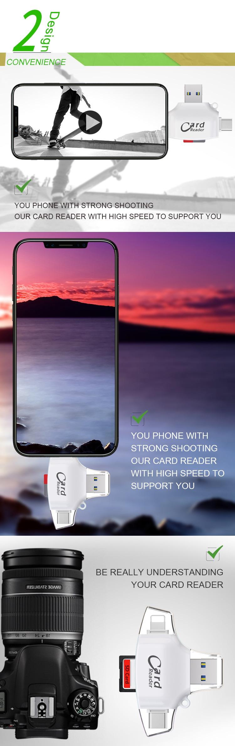 SEALIGHT Multi-Port Memory Card Reader,4 in 1 SD/TF/USB OTG Adapter for iPhone 15/14/13/12/11 Pro/Pro Max, Android, iPad, Laptop with Type C, USB C, Lightning, Plug & Play, Record Memory Gift (No App Required) SEALIGHT Multi-Port Memory Card Reader,4 in 1 SD/TF/USB OTG Adapter for iPhone 15/14/13/12/11 Pro/Pro Max, Android, iPad, Laptop with Type C, USB C, Lightning, Plug & Play, Record Memory Gift (No App Required)