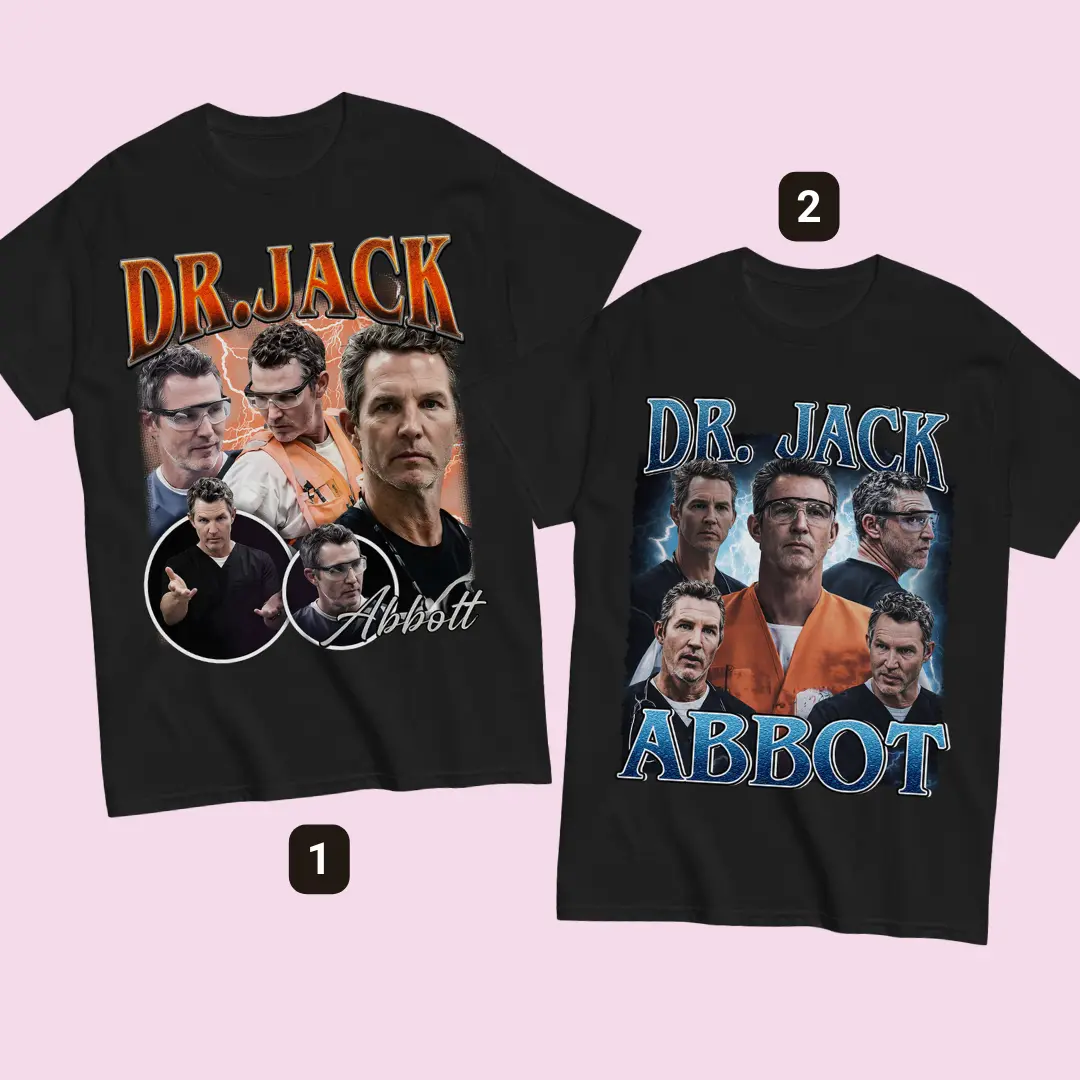 Dr. Jack Abbot Retro Shirt, Vintage Character Collage Tee, Classic TV Inspired Graphic Unisex Gift