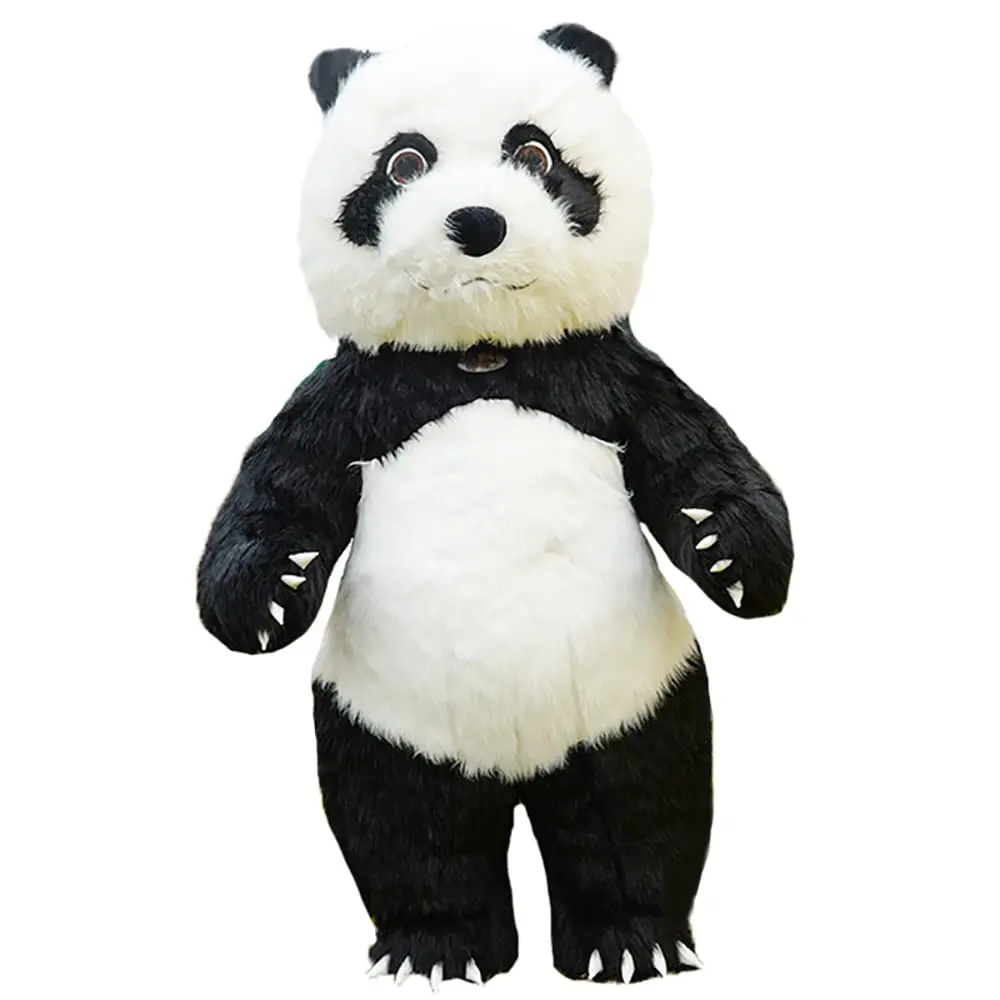 Inflatable Panda Plush Fursuit Costume Sets, Blow-Up Mascot Jumpsuit for Halloween, Wedding Fancy Party Cosplay Womenswear Clothes