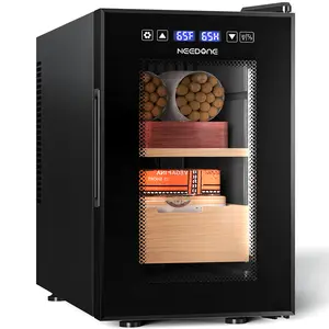 Electric Humidor for Cigar 16L Pro 1S, Smart Humidity & Temp Quiet Control, Holds 100 Counts, Thermostatic Cabinet w/Spanish Cedar Wood Shelves & Drawer, Digital Hygrometer, Gifts for Men