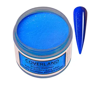 Coverland Acrylic Powder 1.5 oz "Blue Splash" Glitter Rhinestone Iridescent Shimmer