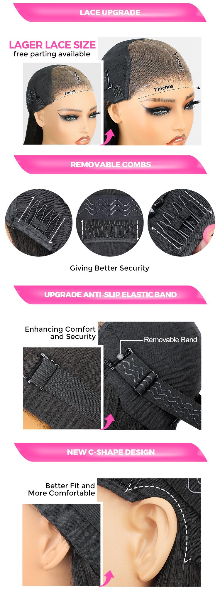 [NEW]CurlyMe Wear Go Blow Out Straight Bob 7x5 HD Lace Glueless Wig Pre-Bleached Tiny Knots - Natural Black