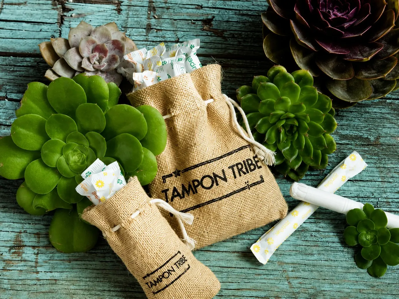 Organic Tampons Bulk Bag – GOTS Certified Cotton, Jute Packaging, Plastic-Free