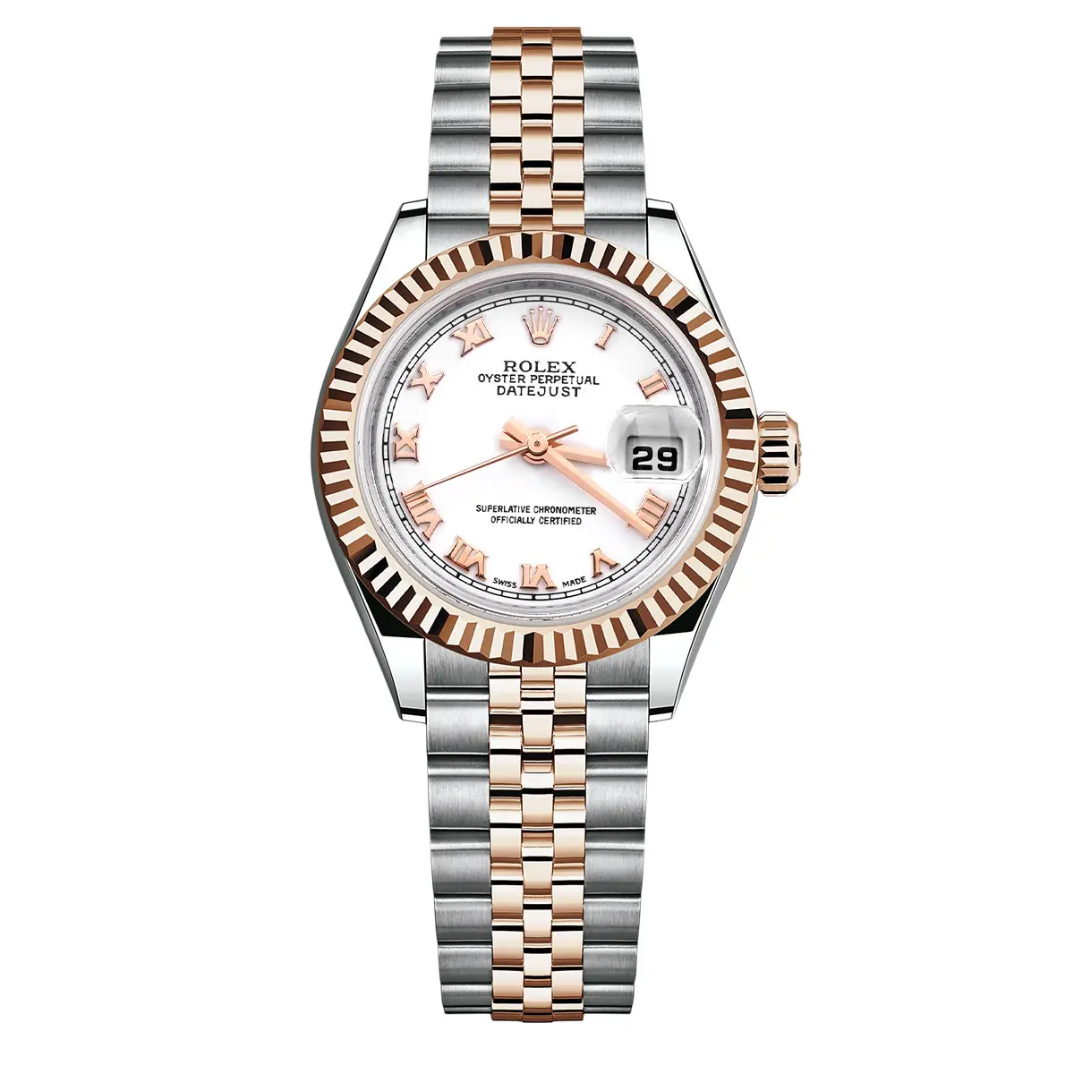 Rolex Lady-Datejust 26 Ref. 179171 - Two-Tone Everose Gold & Stainless Steel, White Roman Dial Automatic Watch WHP039972