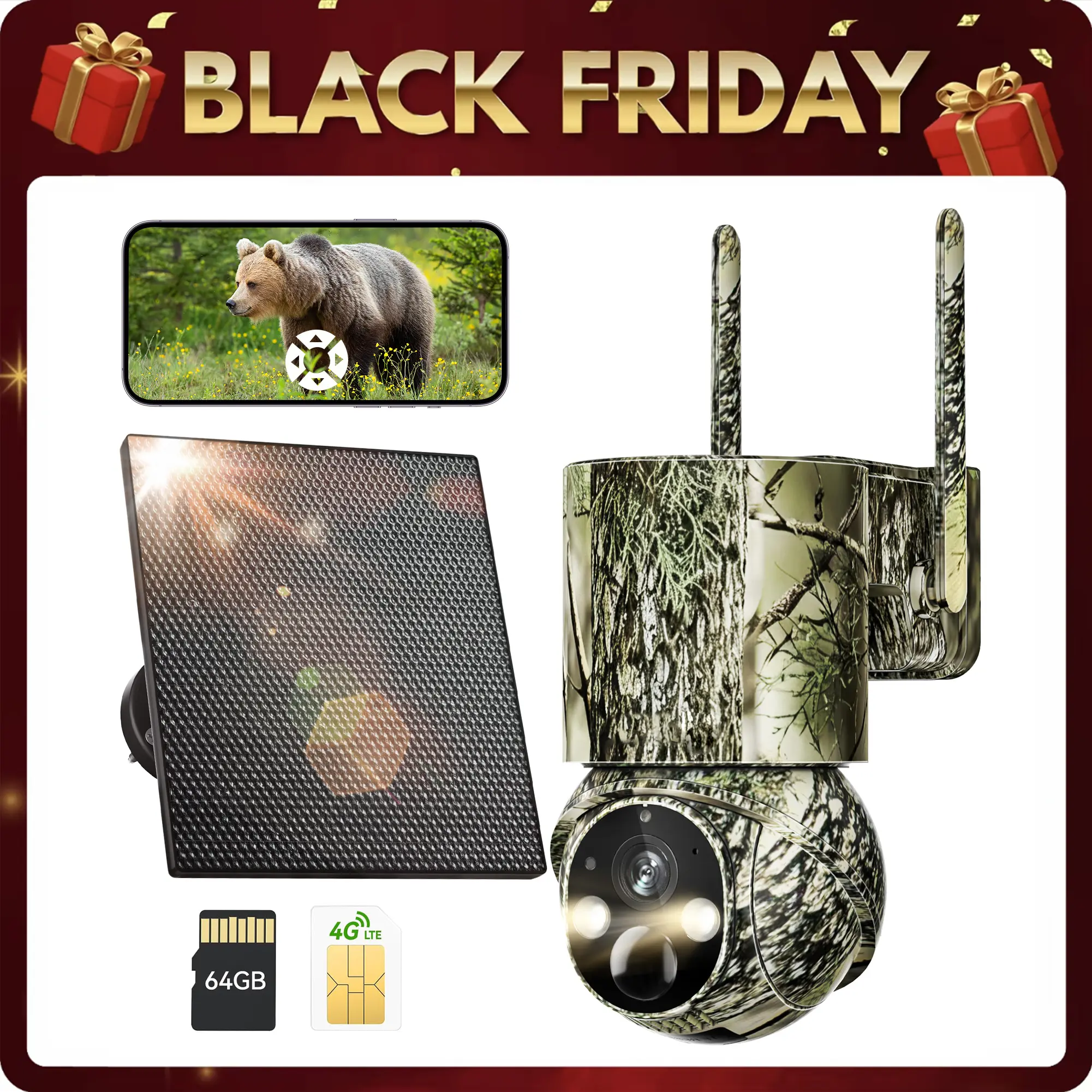 2K 4G LTE Cellular Trail Camera – Single Lens Outdoor Hunting Cam, 8MP HD Live View, No-Glow IR Night Vision, SIM Card Included, Smart Motion Detection, Waterproof outdoorfun