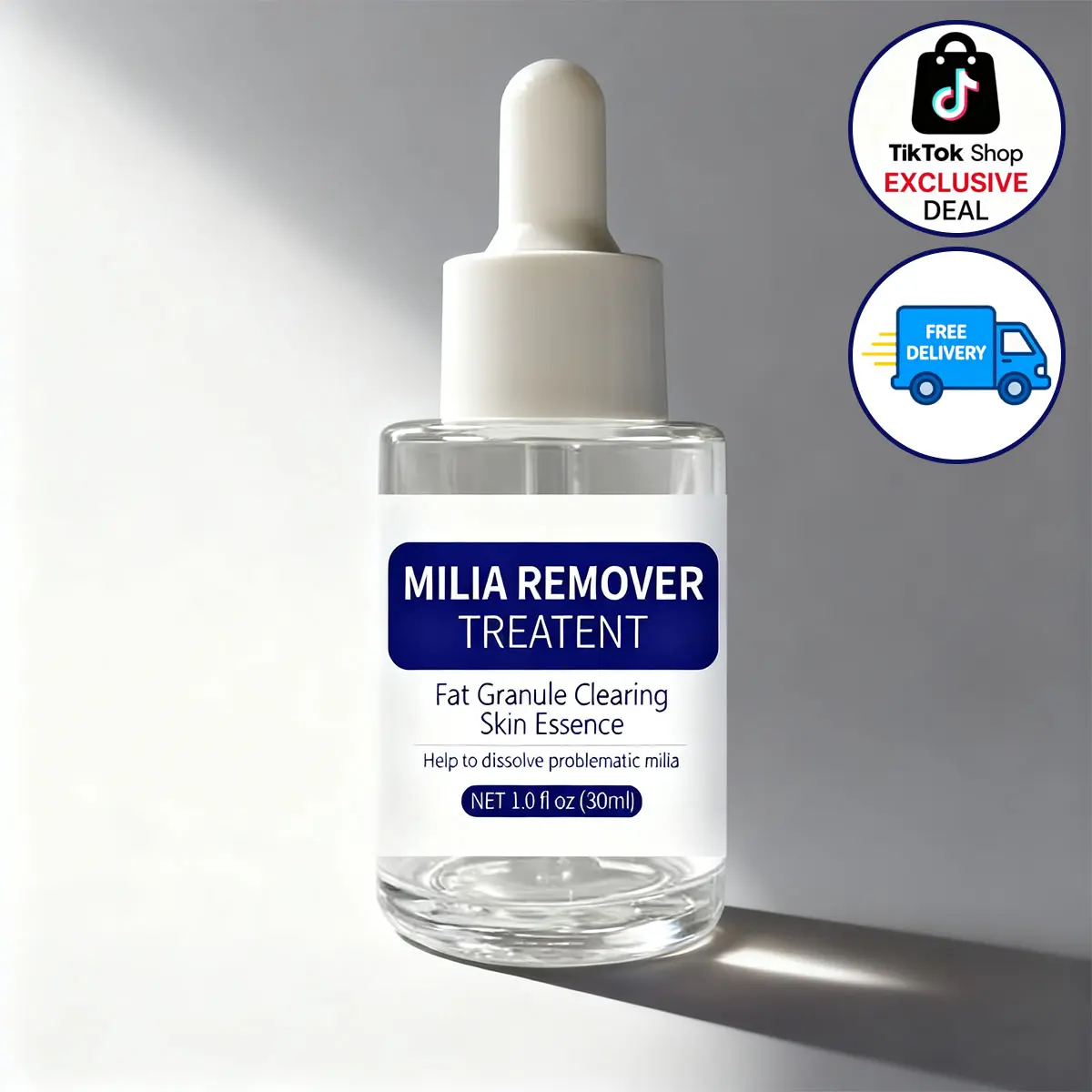 DERMFREE Milia & Skin Tag Remover Kit - Mild Salicylic Acid Serum with Hyaluronic Acid, Painless Tag Lift, Fast-Acting Acne Care for Sensitive Skin, Pore Control, Natural Paraben-Free Liquid, Brush Apply for Body & Neck, 30ml