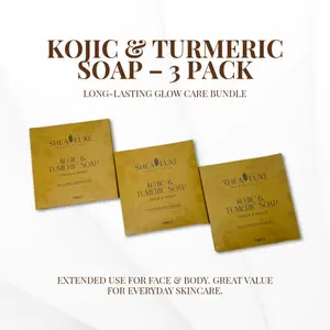 3-Pack Kojic & Tumeric brightening soap, Dark Spot Remover, Kojic Acid Soap Body care Body wash Organic Natural Ingredients, Hyperpigmentation