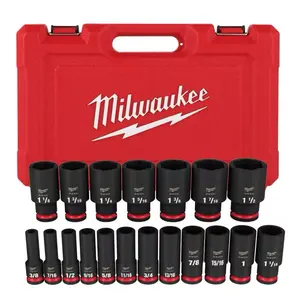 Milwaukee SHOCKWAVE 1/2 in. Drive SAE 6 Point Impact Socket Set (19-Piece)