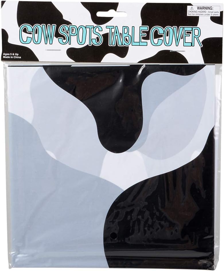 Cow print tablecloth (pack of 6 pieces) 54 x 72 inch farm animal themed party tablecloth, birthday party supplies, and picnic table cover (black and white) Cow print tablecloth (pack of 6 pieces) 54 x 72 inch farm animal themed party tablecloth, birthday party supplies, and picnic table cover (black and white)