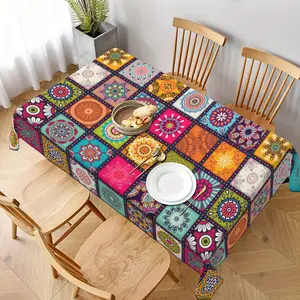 Festive Style Tablecloth For Dining And Kitchen Table, Polyester Table Cover For Home And Events