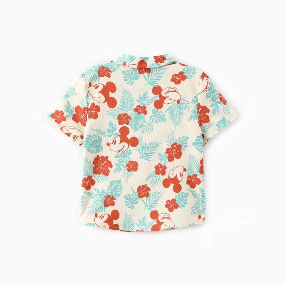 Disney Mickey Mouse Tropical Floral Family Matching Outfits Hawaiian Shirts & Dresses for Mom Dad Kids Baby Naia Soft Fabric Beach Vacation Clothes Spring Glow Up - Womenswear, Apparel