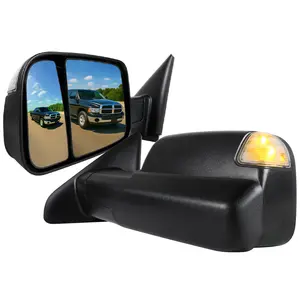 2002-2009 RAM 1500/2500/3500 Manual Adjustable & Foldable Side Mirrors w/ LED Turn Signal & Puddle Lights