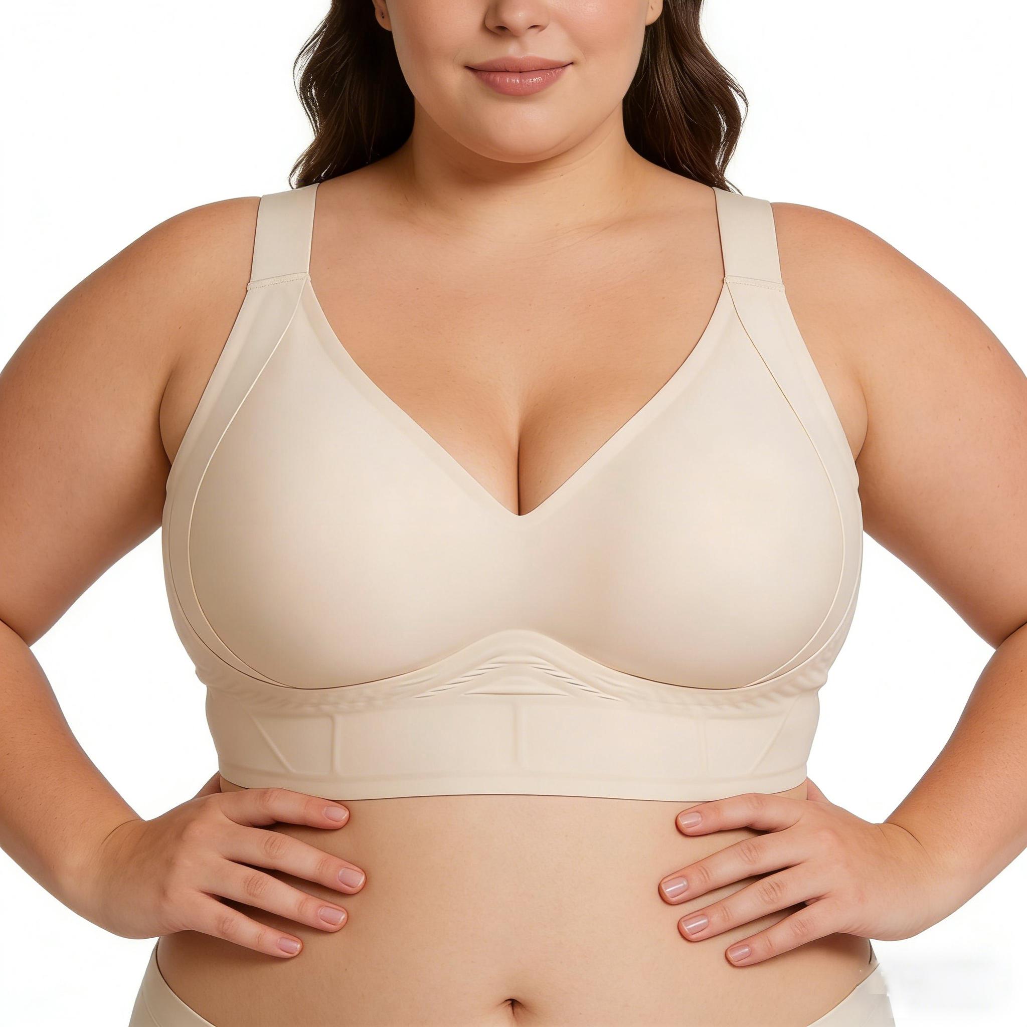 NOVIMA New Plus Size Bra for Women,B-FCups,Wirefree Full Coverage Comfort Slimming Anti-Sagging with 7-Row Hook Strong Support & Push Up second skin wear comfortable breathable mesh cup