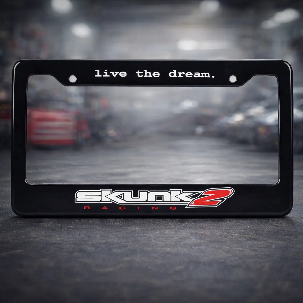Skunk2 Racing License Plate Frame Live The Dream Car Tag Frame Metal ...