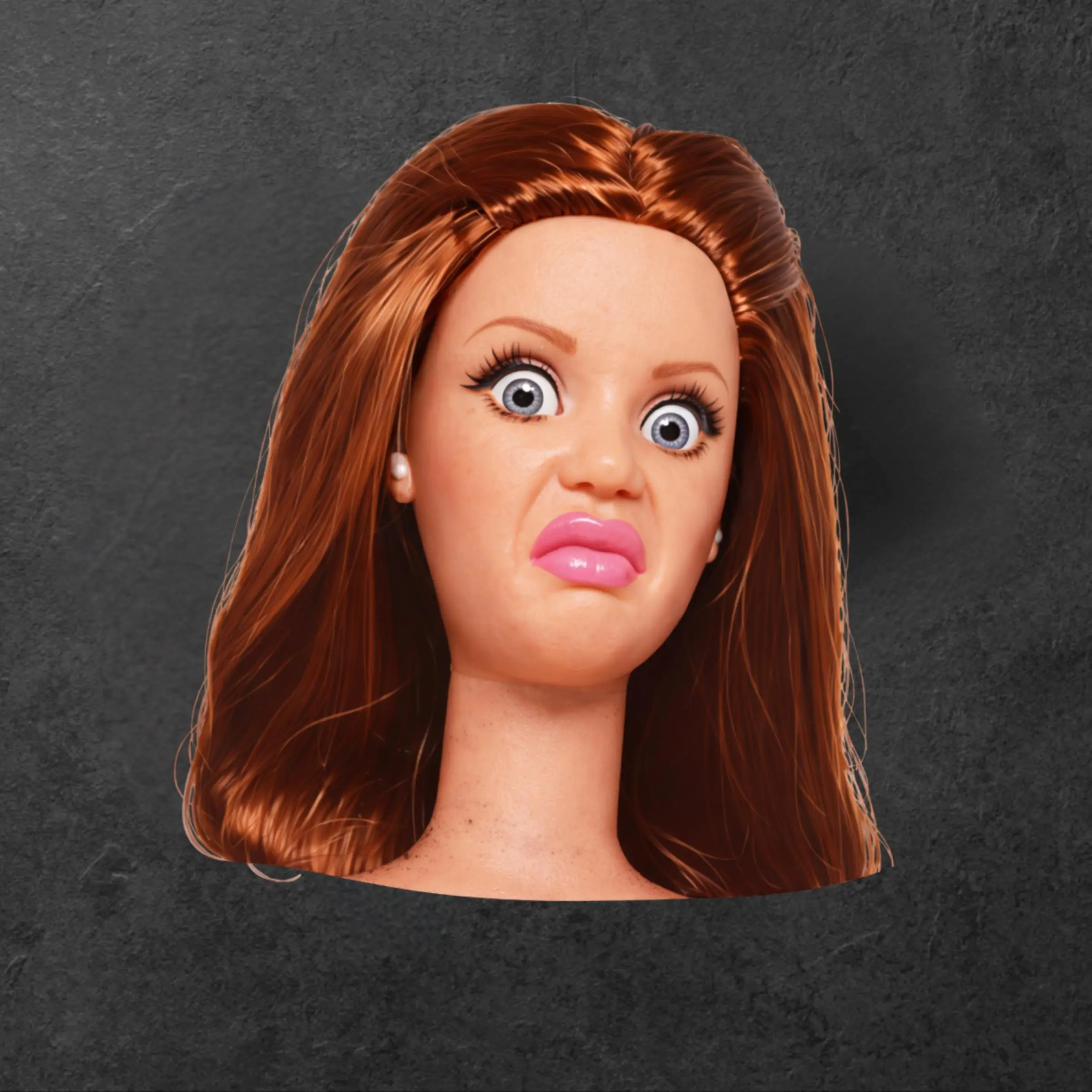 Funny Ugly Doll Face Sticker – Meme Reaction Face Weird Expression Decal Gift