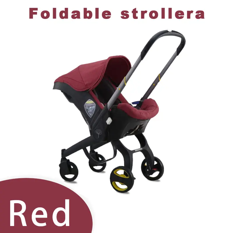 Alloy Metal Unisex Bassinet Stroller for Newborn Baby & Toddler, Foldable Legs, Chest Clip, 1-Click Contraction, Adjustable Bassinet, 4-Wheel Design, Outdoor Baby Travel Gear, Lightweight Stroller, Infant Stroller
