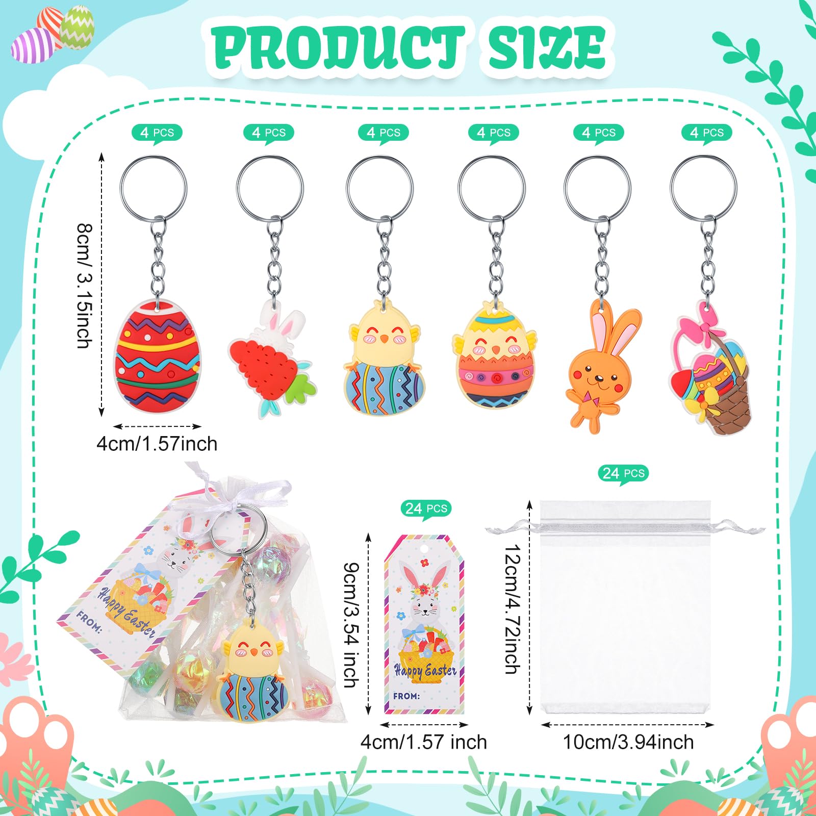[Christmas Favors] 24 Set Christmas Keychain with Candy Bag Christmas Stocking Idea Christmas Party Favors Classroom Prizes & Exchange Gift Bulk Gifts for Students Back to School Keychain