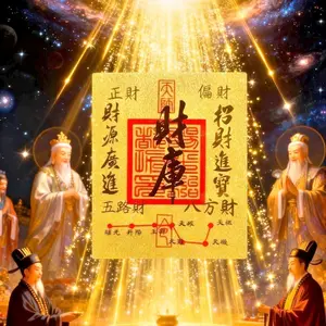 Chinese Feng Shui Wealth Paper Talisman & Wealth God Fortune Cards, Gold Sticker Amulet, Home Decor Table Ornament, Decorative Stickers for Kitchen & Girl Room