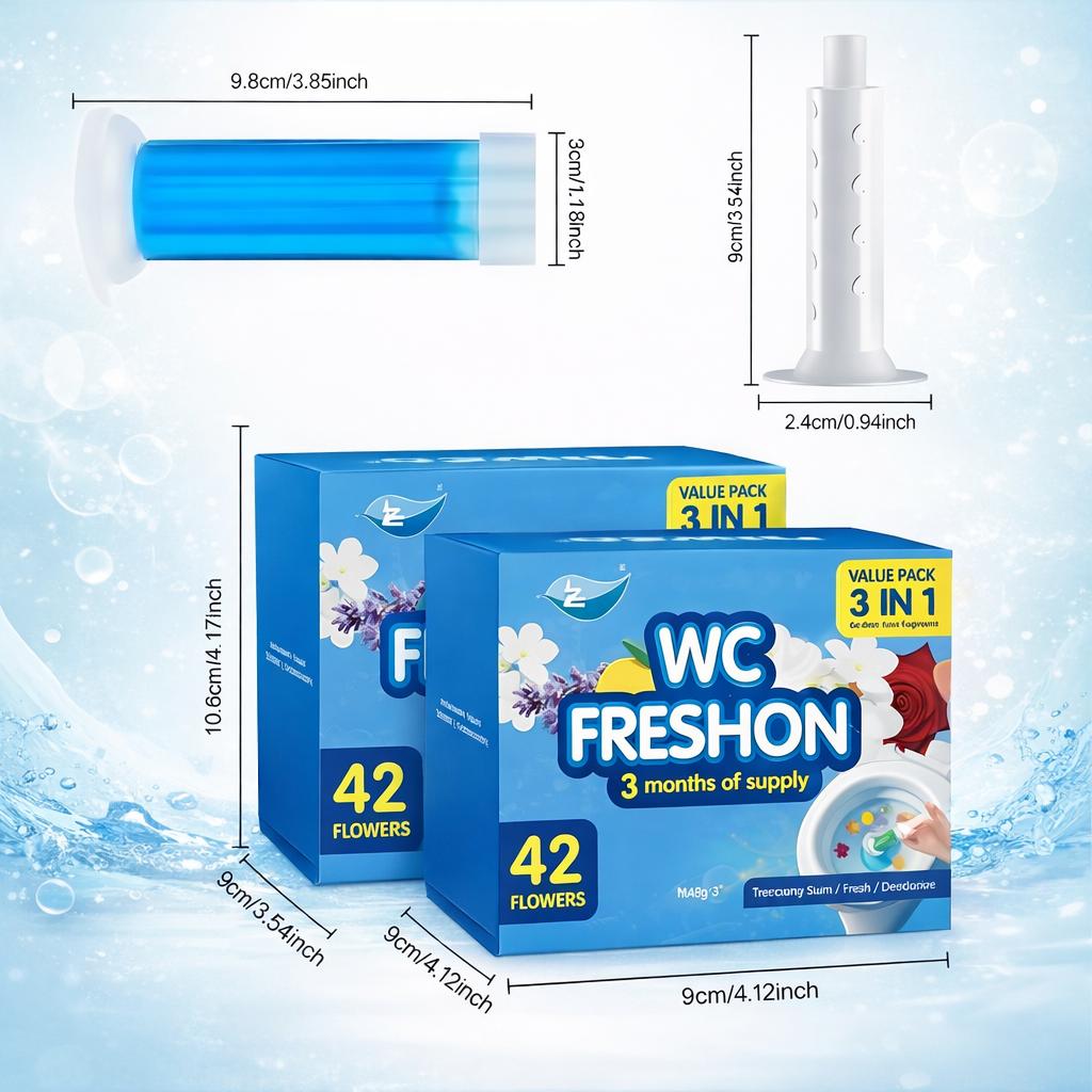 WC FRESHON Toilet Gel Stamp 3 Pack 42 Uses 6 Long Lasting Scents Orange Lavender Ocean Lemon Rose Gardenia Deodorizing Disinfecting Bathroom Cleaner WC FRESHON Toilet Gel Stamp 3 Pack 42 Uses 6 Long Lasting Scents Orange Lavender Ocean Lemon Rose Gardenia Deodorizing Disinfecting Bathroom Cleaner