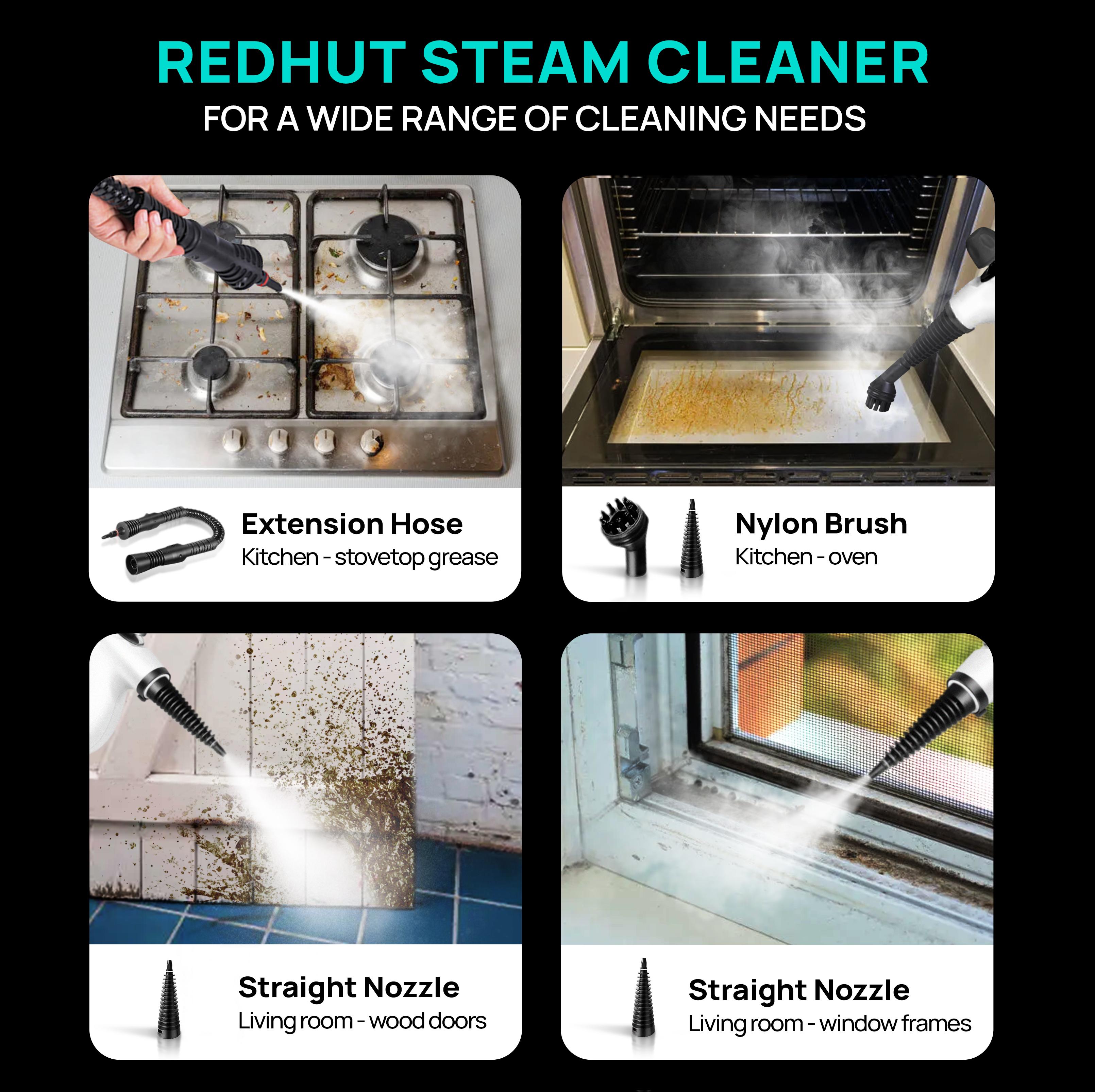 Redhut 2026 Pressurized Handheld Multi-Surface Natural Steam Cleaner with 12 pcs Accessories Powerful, Chemical-Free, Steamer for Home And Car, Cleaning Washing Machine, Air Conditioner, Kitchen, Summerclean Appliances Tool Household