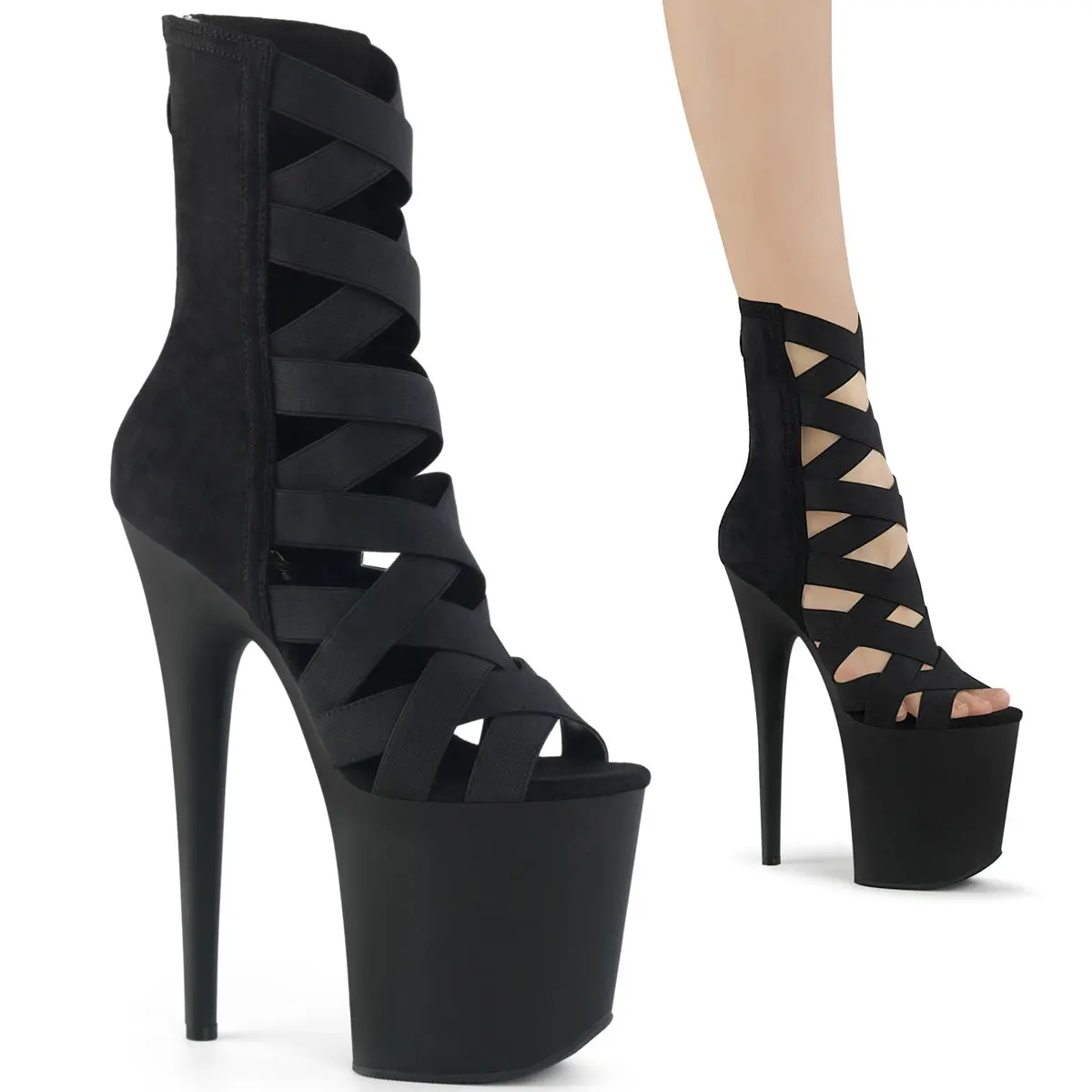 Pleaser Women's Elegant Fashion Block Heel Platform Heeled Sandals - Stylish Heeled Footwear, Model 800-24 Shoe