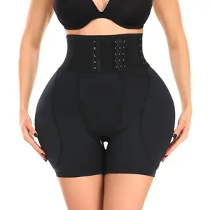 Hip Pads for Women Shapewear with Wrap Belt Hip Dip Pads Butt Lifter Panties Hip Padded Tummy Control Panty, Black, Medium Spandex Shaper