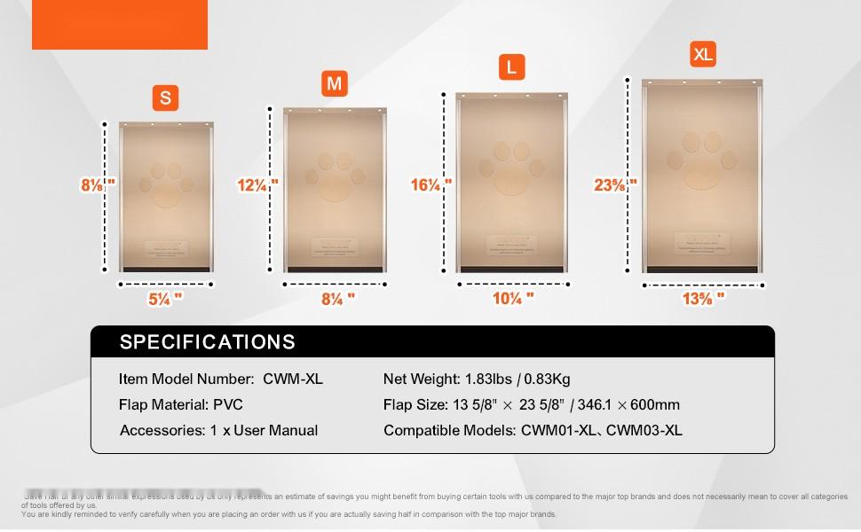 Pet Door Replacement Flap 13.63" X 23.62" Compatible With Pet Doors, Weatherproof Durable Vinyl, Easy Installation, Fits Most Standard Sized Pet Door Openings, Seals Drafts, Keeps Pets Comfortable and Safe Pet Door Replacement Flap 13.63" X 23.62" Compatible With Pet Doors, Weatherproof Durable Vinyl, Easy Installation, Fits Most Standard Sized Pet Door Openings, Seals Drafts, Keeps Pets Comfortable and Safe