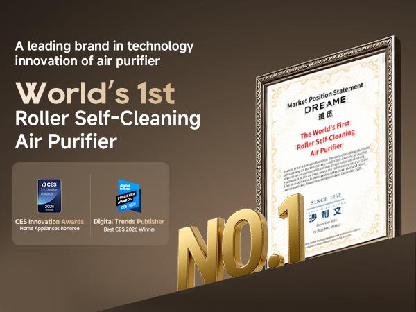 DREAME FP10 HEPA Filter Air Purifier with Self-Cleaning Pet Hair Suction, Captures Floating Cat/Dog Hair & Dander, 4-Filter Smart App & Voice Control for Large Home Rooms, Pet Odor Reduction, Large Room,back to school,back to school haul