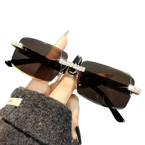 Frameless Rectangular Sunglasses: Anti-glare lenses, unisex design, a driving and travel essential, best-selling gift for female friends