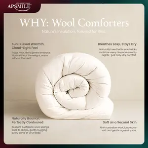APSMILE Climaloft Hybrid Wool Comforter 100% Organic Cotton, Hypoallergenic Comforter Insert with Tabs, Temperature Regulating All-Season Bedding tiktokshopspringglowup