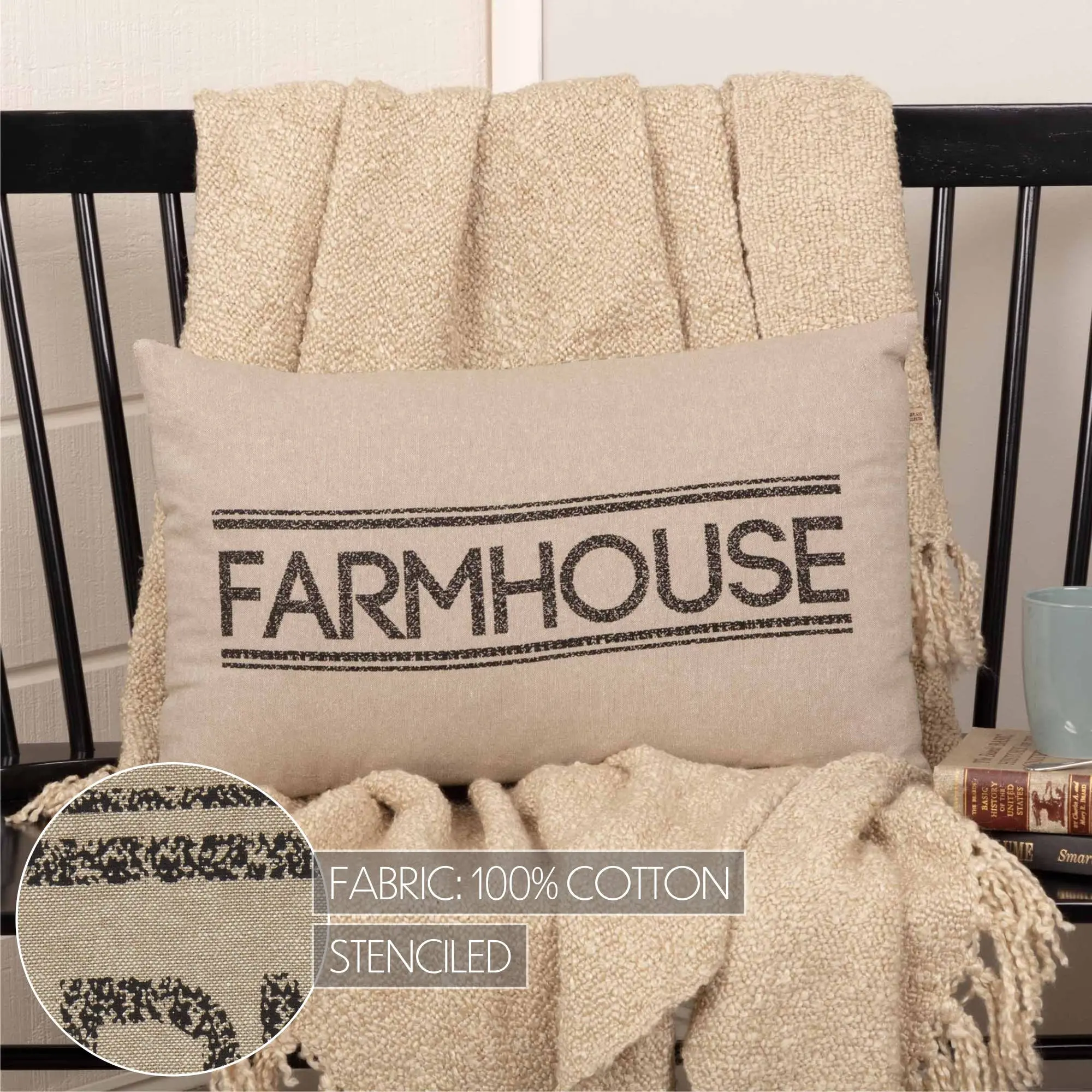 Sawyer Mill Charcoal Farmhouse Pillow 14x22